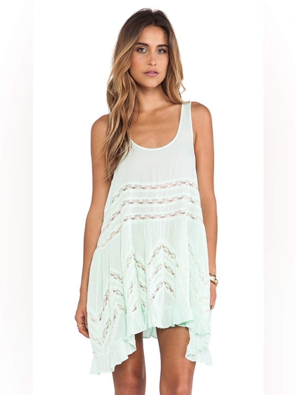 Free People Voile and Lace Trapeze Slip Dress